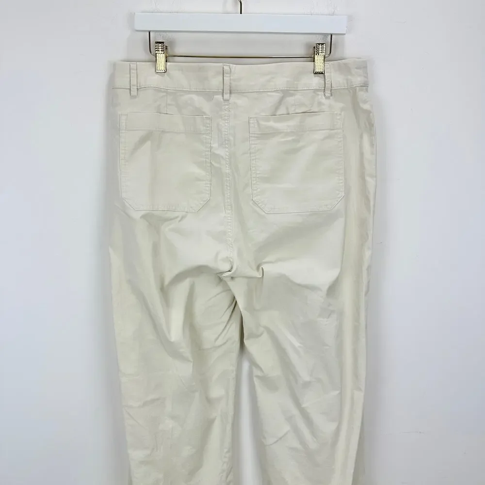 J.Crew Lizzie High Rise Patch Pocket Wide Leg Pant Classic Natural US 32 NWT